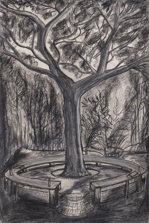 Nature charcoal artcontent titled 'The Tree of Knowledge', 10x12 inches, by artist Nitin KD on paper