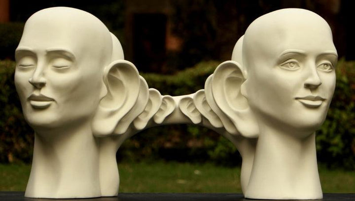 Figurative sculpture titled 'Thoughts', 33x16x19 inches, by artist Vivek Kumar on Fiberglass