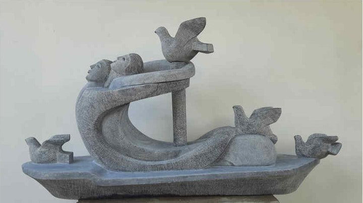 Figurative sculpture titled 'Titanic', 30x56x14 inches, by artist Pankaj Gahlot on Black Marble