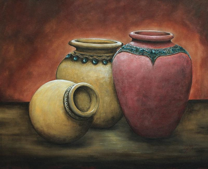 Still-life acrylic painting titled 'Togetherness', 24x30 inches, by artist Seby Augustine on Canvas