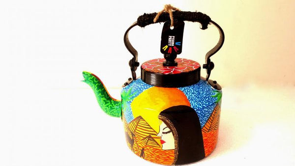 Lifestyle craft titled 'Traditional Arab Tea Kettle', 9x9x7 inches, by artist Rithika Kumar on Aluminium