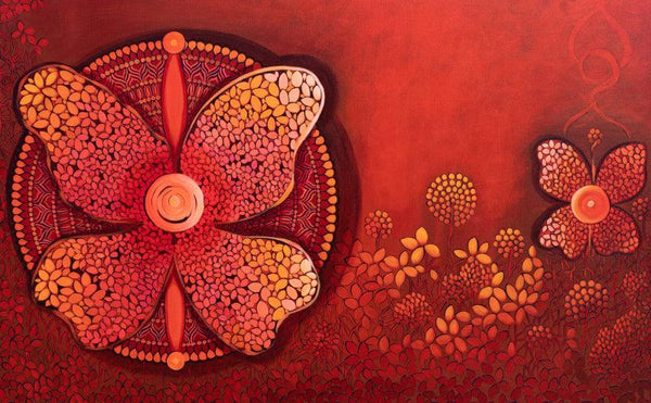 Nature acrylic painting titled 'TRANSFORMATION Series 2', 28x48 inches, by artist NITU CHHAJER on Canvas