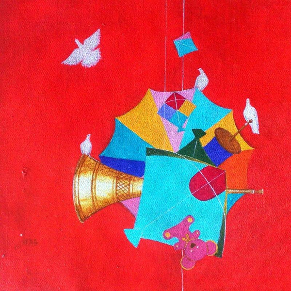 Still-life acrylic painting titled 'Treasure Of The Childhood Vi', 12x12 inches, by artist Shiv Soni on canvas