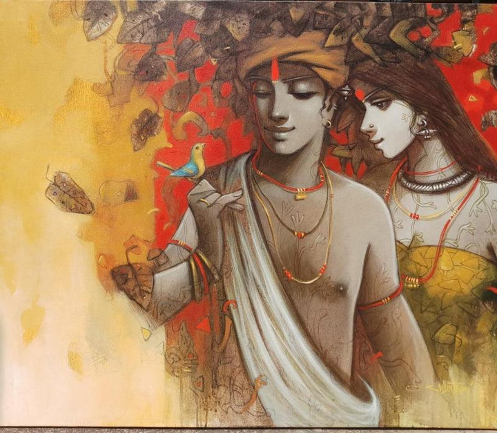 Figurative acrylic painting titled 'Tune Of Life 2', 30x36 inches, by artist Subrata Das on Canvas