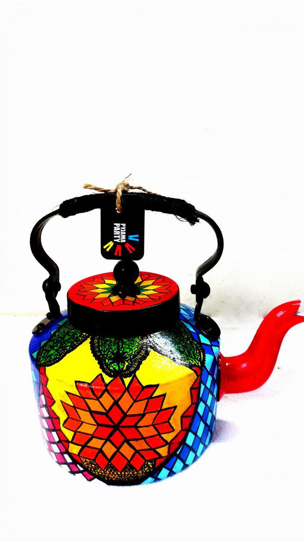 Lifestyle craft titled 'Turkish Treat Tea Kettle', 9x9x7 inches, by artist Rithika Kumar on Aluminium