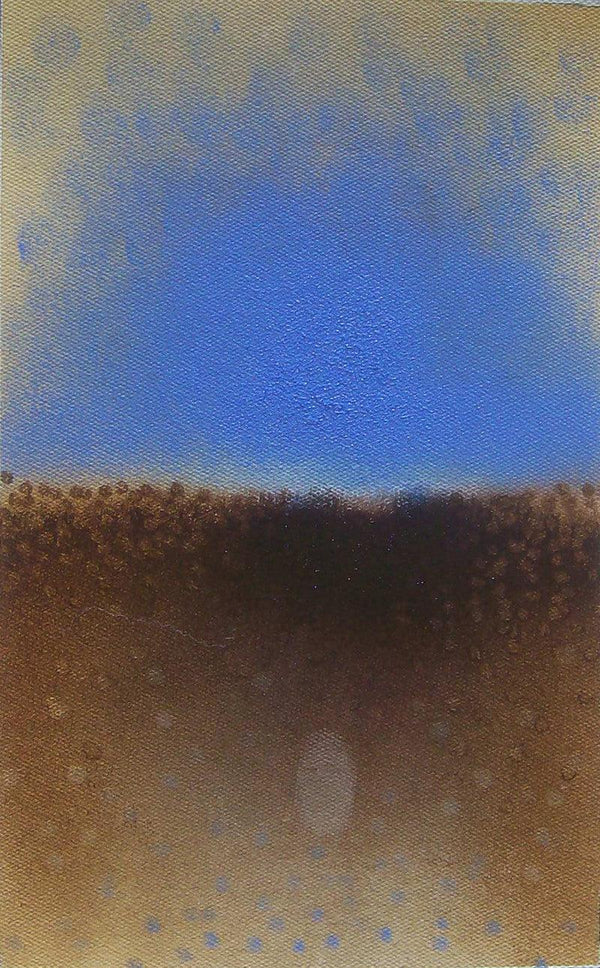 Abstract oil painting titled 'Two Sky', 10x8 inches, by artist Promod Gaikwad on Canvas