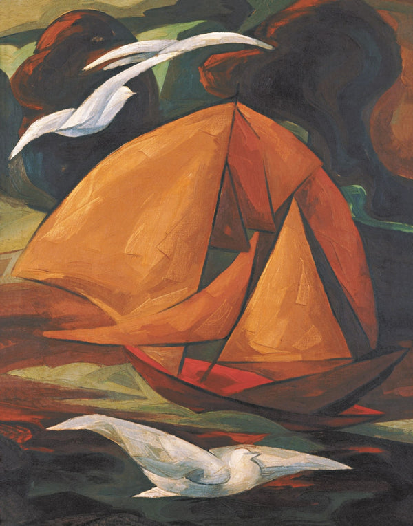 Landscape serigraphs painting titled 'Under Sail', 30x22 inch, by artist Jehangir Sabavala on Paper