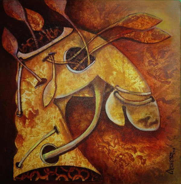 Animals acrylic painting titled 'Untiteld 2', 12x12 inches, by artist Anupam Pal on Canvas