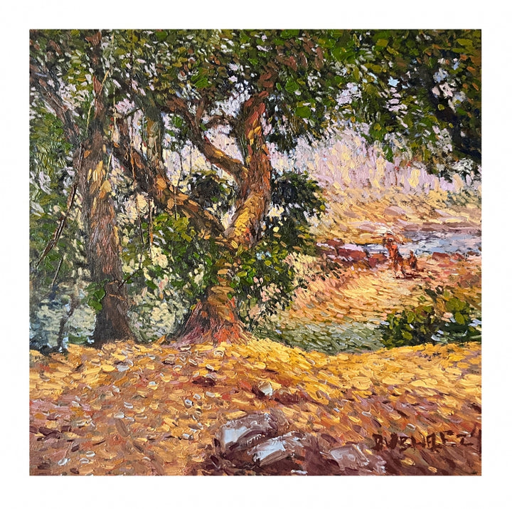 Landscape oil painting titled 'Untitled 1', 24x24 inch, by artist Amol Dubhele on Canvas