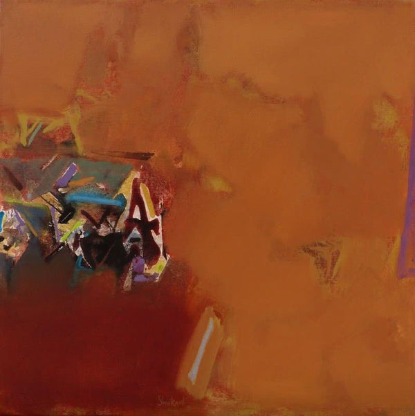 Abstract acrylic painting titled 'Untitled 110', 24x24 inches, by artist Shrikant Kadam on Canvas