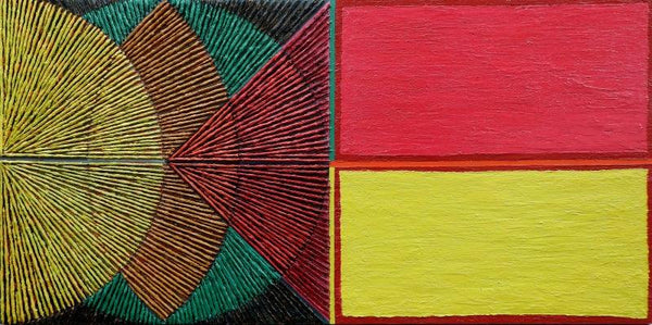 Abstract oil painting titled 'Untitled 161', 30x60 inches, by artist Sandesh Khule on Canvas