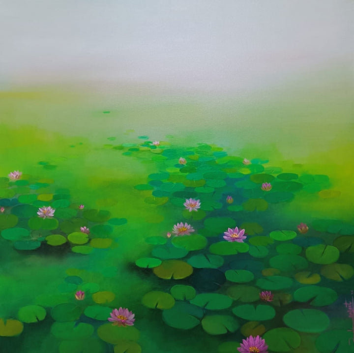 Nature acrylic painting titled 'Untitled 2', 36x36 inch, by artist Ranjith Patil on Canvas