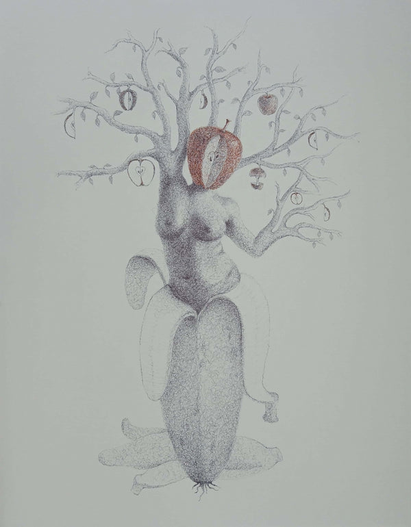 Erotic mixed-media drawing titled 'Untitled 2', 26x22 inch, by artist Mansi Sagar on Fabriano Paper