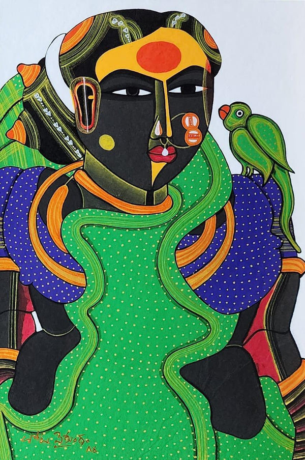 Figurative acrylic painting titled 'Untitled 251', 15x10 inch, by artist Thota Vaikuntam on Paper