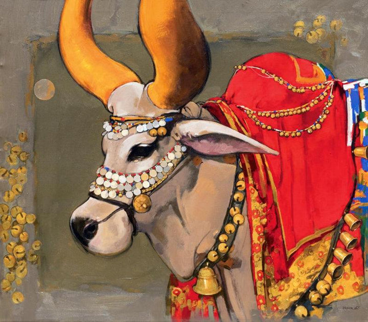 Animals acrylic painting titled 'Untitled 26', 41x47 inches, by artist Satyajeet Varekar on Canvas