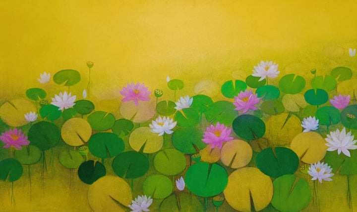 Nature acrylic painting titled 'Untitled 3', 36x60 inch, by artist Ranjith Patil on Canvas