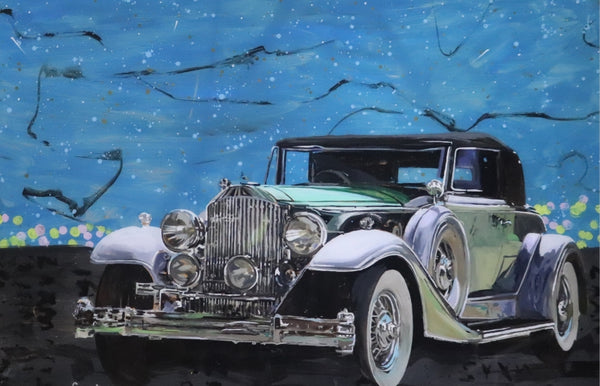 Untitled 3' transportation acrylic painting by artist Gopal Roy, 24x30 inch, on acrylic sheet