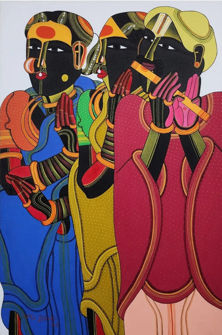 Figurative acrylic painting titled 'Untitled 305', 30x20 inch, by artist Thota Vaikuntam on Canvas