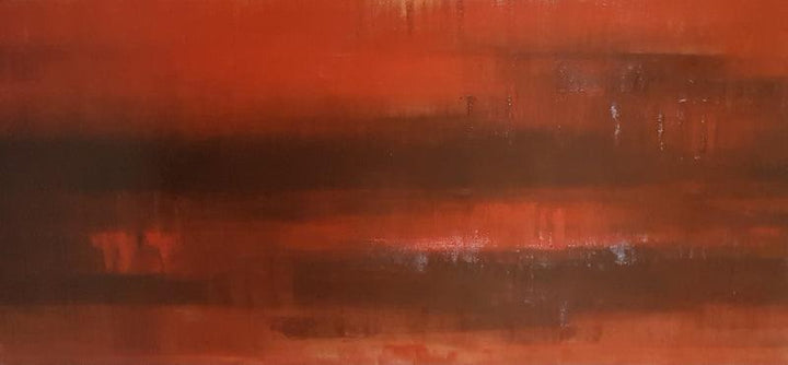 Abstract oil painting titled 'Untitled 43', 36x78 inches, by artist Vipta Kapadia on Canvas