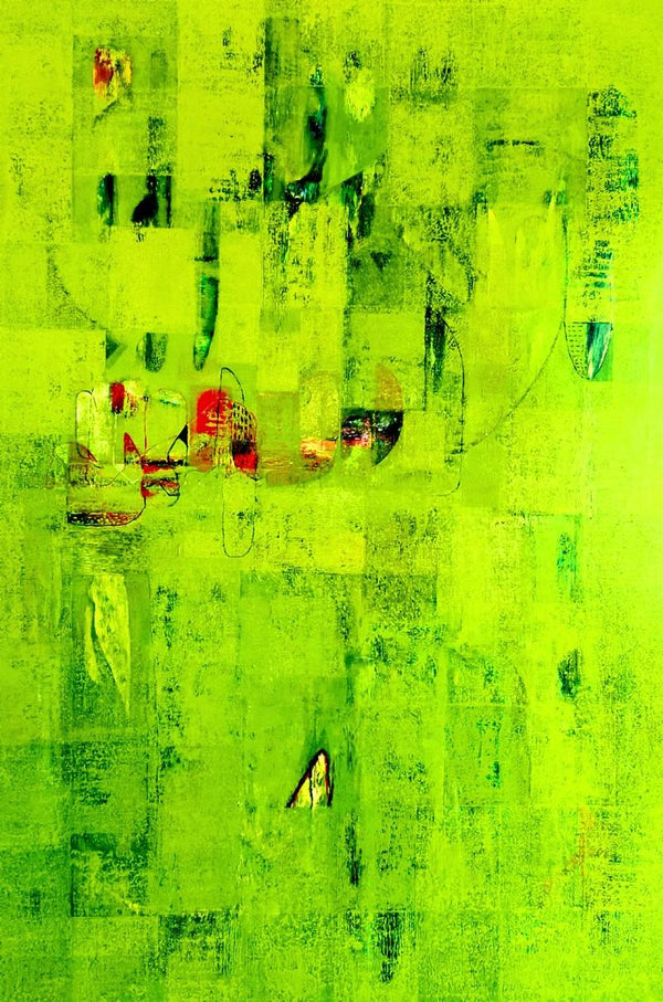 Abstract acrylic painting titled 'Untitled 47', 72x48 inches, by artist Vivek Nimbolkar on Canvas