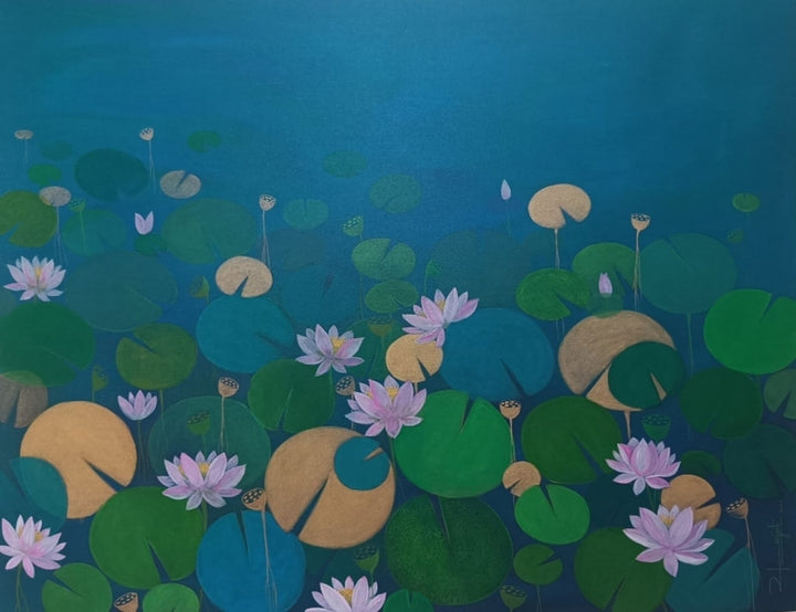 Nature acrylic painting titled 'Untitled 5', 48x60 inch, by artist Ranjith Patil on Canvas