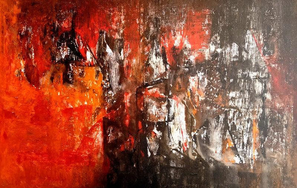 Abstract acrylic painting titled 'Untitled 51', 72x72 inches, by artist Vivek Nimbolkar on Canvas