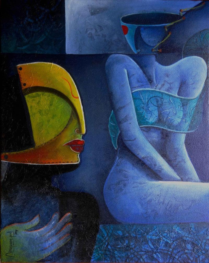 Figurative acrylic painting titled 'Untitled7', 16x20 inches, by artist Anupam Pal on Canvas