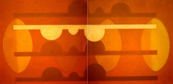 Abstract acrylic painting titled 'Upati Alk 2', 48x96 inches, by artist Anil Chaudhari on Canvas