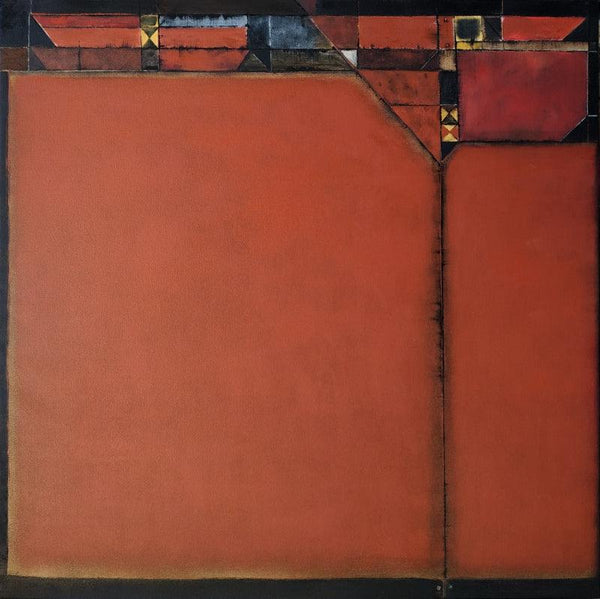 Abstract oil painting titled 'Vacuity 4', 36x36 inches, by artist Vinod Chavan on Canvas