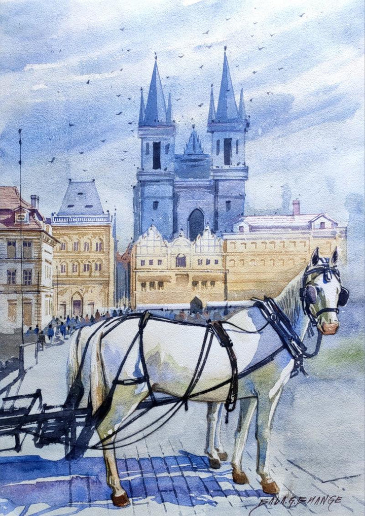 Animals watercolor painting titled 'Victoria', 20x14 inches, by artist Balaji G. Bhange on Paper