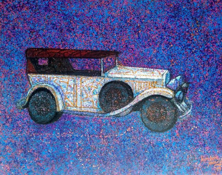 Transportation acrylic painting titled 'Vintage Series 10', 24x30 inches, by artist Kanchan Hande on Canvas