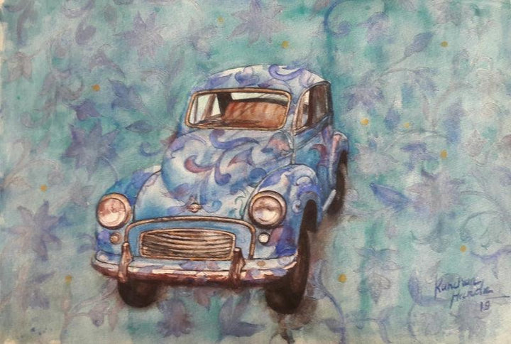 Transportation watercolor painting titled 'Vintage Series 3', 15x24 inches, by artist Kanchan Hande on Paper