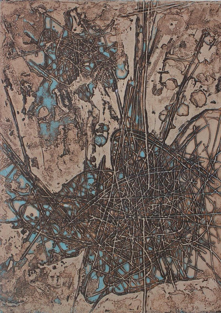 Abstract acrylic painting titled 'VISCOSITY 3', 20x13 inches, by artist Murali  Chinnasami on Wood