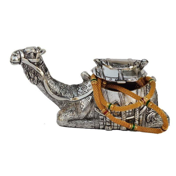 Animals craft titled 'White Metal Decorative Camel Statue', 2x4x2 inches, by artist E Craft on Metal