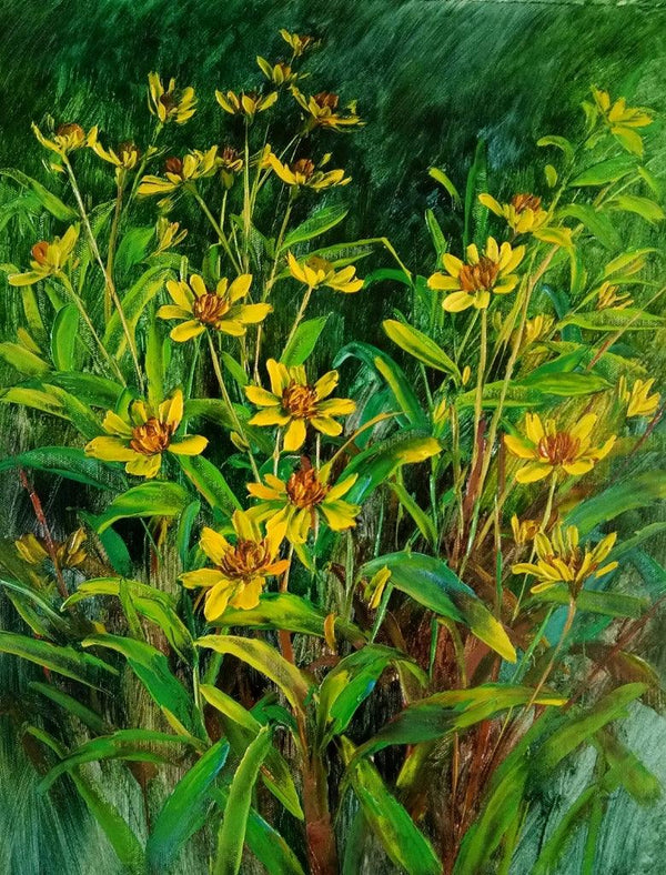 Nature oil painting titled 'Wild Beauty 74', 18x14 inches, by artist Swati Kale on Canvas