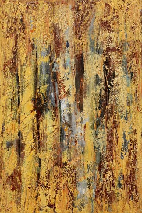 Abstract acrylic painting titled 'Wood Note 85', 36x24 inches, by artist Dilip Mali on Canvas