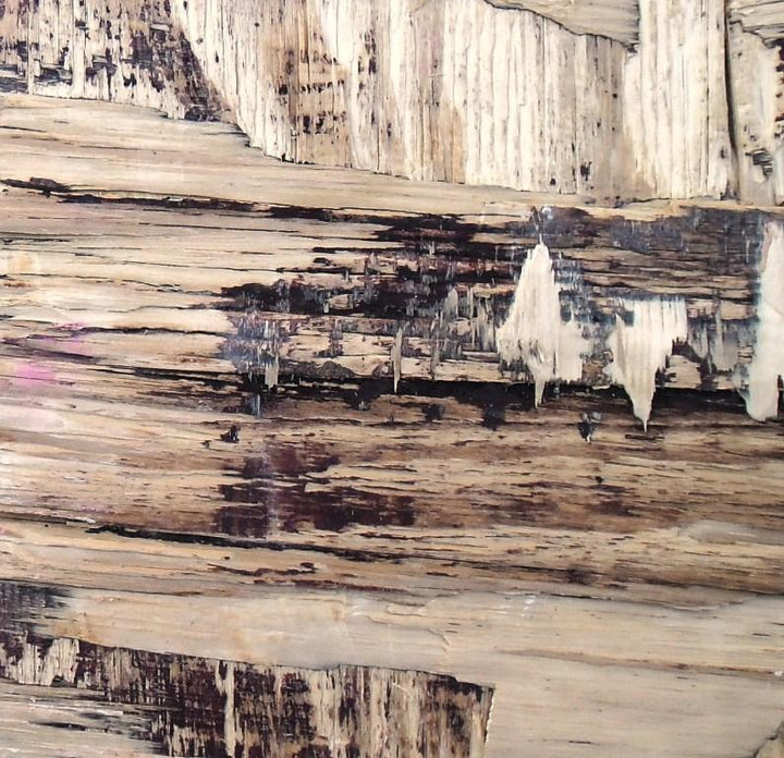 Abstract mixed media painting titled 'Wood Texture III', 12x12 inches, by artist Somen Debnath on wood