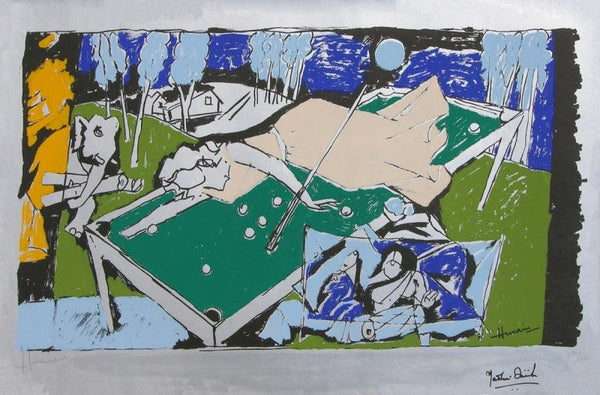 Figurative serigraphs painting titled 'Yeh Kaun Sa Modh Hai Umar Ka 5', 19x29 inches, by artist M. F. Husain on Paper