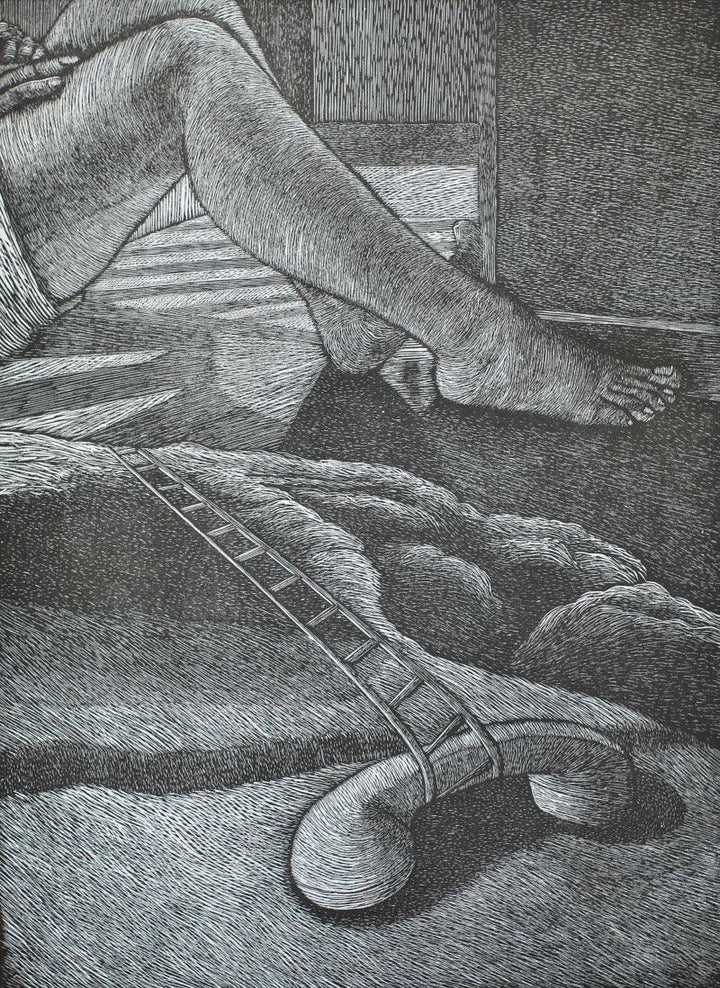 contemporary printmaking titled 'Yet To Be', 22x16 inches, by artist Preya Bhagat on Paper