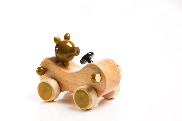 Toys craft titled 'Zippy Wooden Toy Car', 3x4x3 inches, by artist Vijay Pathi on wood