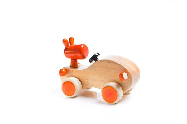 Toys craft titled 'Zooter Wooden Toy Car', 4x5x3 inches, by artist Vijay Pathi on wood